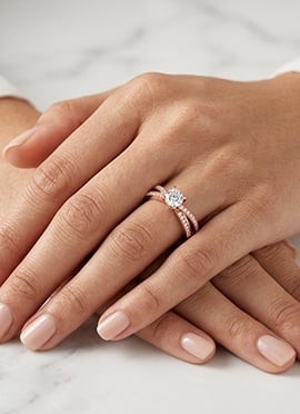Royal Rose Gold 925 Sterling Silver Moissanite Ring
