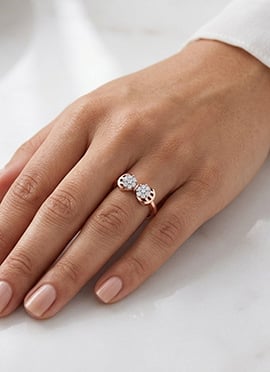 Royal Rose Gold 925 Sterling Silver Moissanite Ring