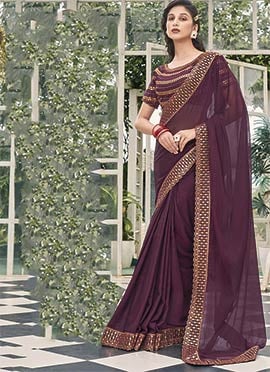 Shimmer Georgette Embroidered Saree