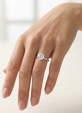 Shimmering 925 Sterling Silver Moissanite Ring