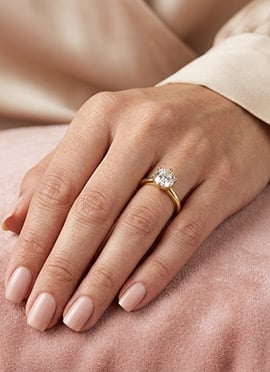 Shimmering Gold 925 Sterling Silver Moissanite Ring