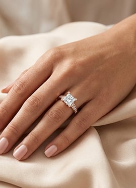 Shimmering Rose Gold 925 Sterling Silver Moissanite Ring