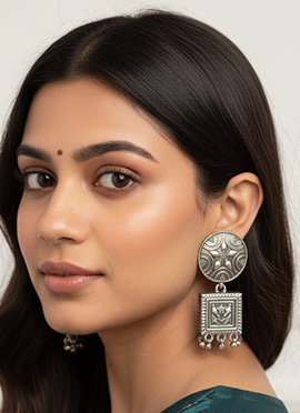 Silver Oxidised Danglers