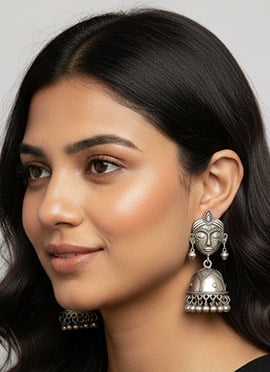 Silver Oxidised Jhumka