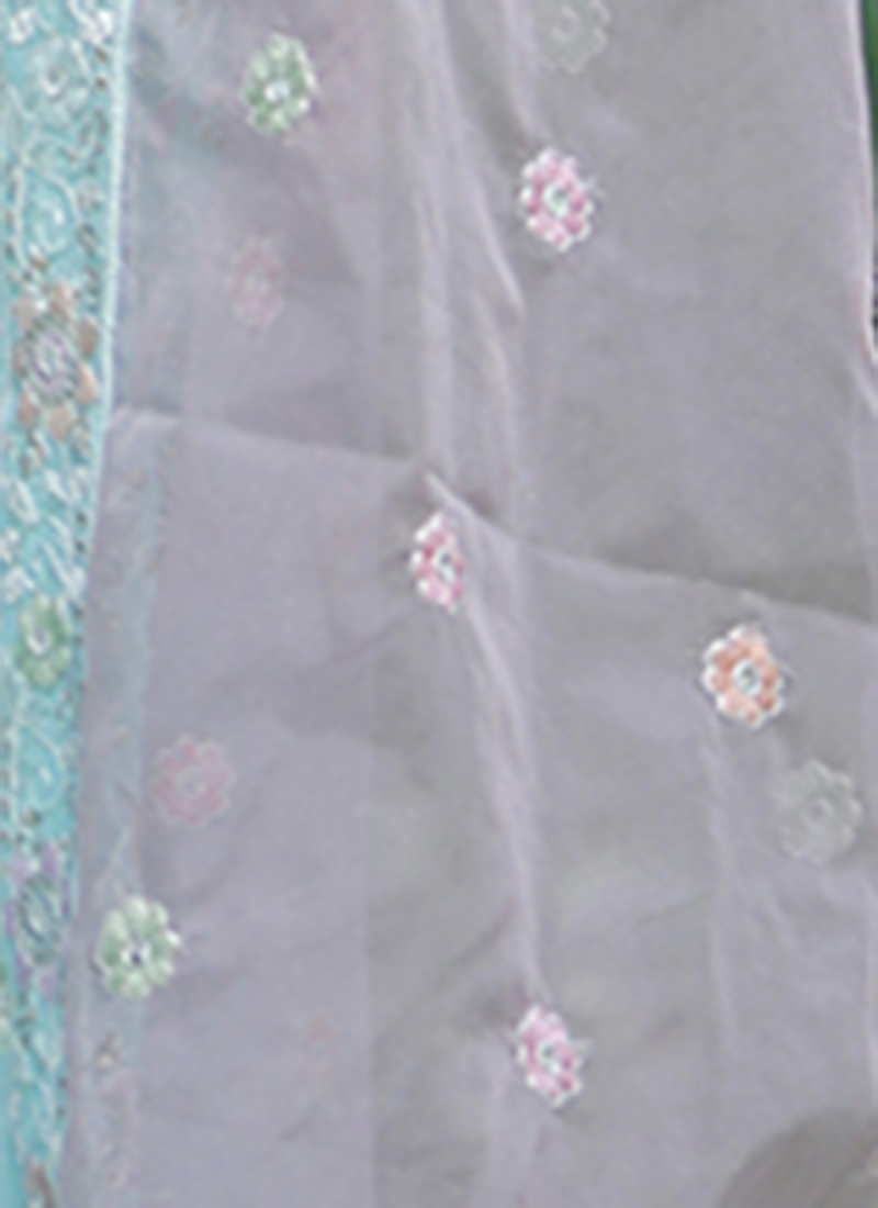 Violet Embroidered Georgette Gharara Suit