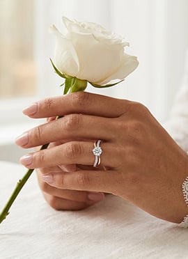 Sophisticated Rose Gold 925 Sterling Silver Moissanite Ring