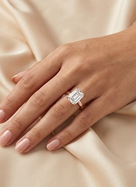 Sophisticated Rose Gold 925 Sterling Silver Moissanite Ring