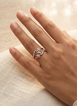 Sophisticated Rose Gold 925 Sterling Silver Moissanite Ring