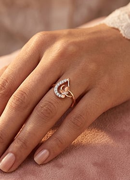 Sophisticated Rose Gold 925 Sterling Silver Moissanite Ring