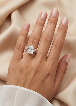 Sparkling Rose Gold 925 Sterling Silver Moissanite Ring