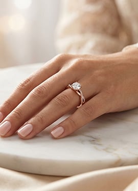Sparkling Rose Gold 925 Sterling Silver Moissanite Ring