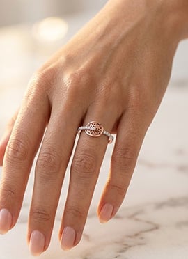 Sparkling Rose Gold 925 Sterling Silver Moissanite Ring