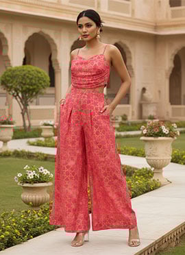 Stunning Pink Cotton Indo Western Co Ord Set