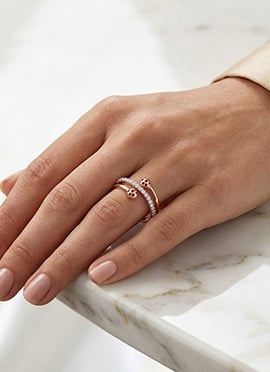 Stunning Rose Gold 925 Sterling Silver Moissanite Ring