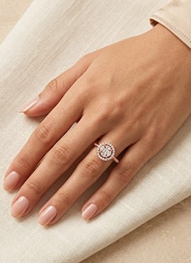 Stylish Rose Gold 925 Sterling Silver Moissanite Ring