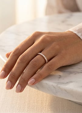 Stylish Rose Gold 925 Sterling Silver Moissanite Ring