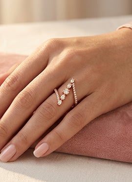 Stylish Rose Gold 925 Sterling Silver Moissanite Ring