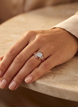 Stylish Rose Gold 925 Sterling Silver Moissanite Ring