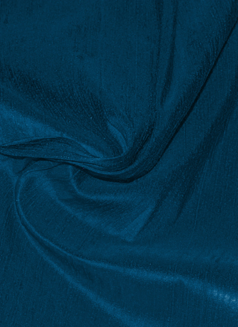 Buy Teal Blue Raw Silk Fabric, blendedsolids Online Shopping, FASTE083