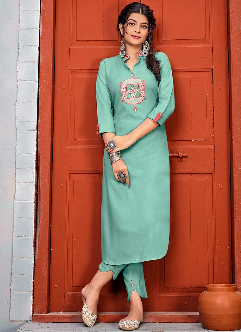 Buy Indian Ethnic Clothing Party Wear Teal Kurta Sets