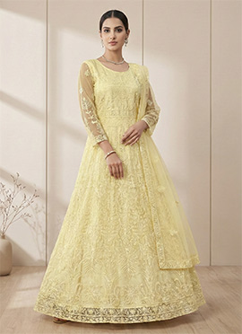 Timeless Net Embroidered Anarkali Suit
