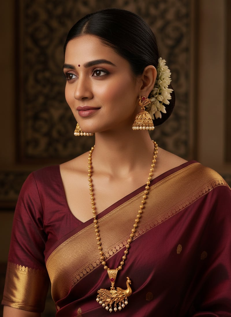 Tricolor Necklace Set Festive Wear