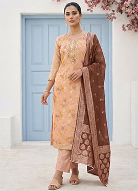 Vibrant Art Silk Hand Work Palazzo Suit