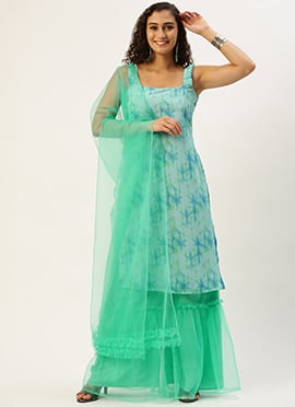 Violet Net N Multicolored Printed Palazzo Suit