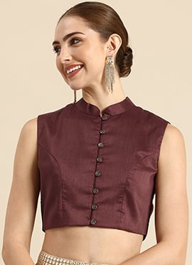 Wine Art Silk Blouse