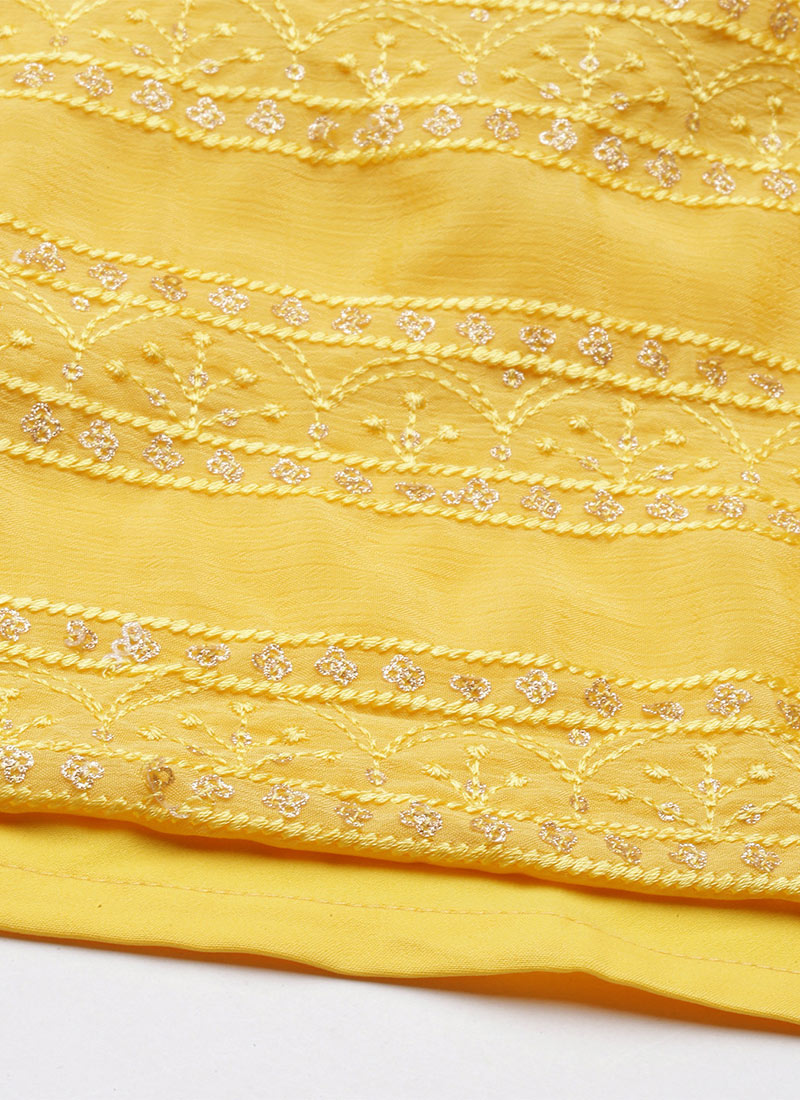Aqua Blue Heavy Chinnon Embroidered Lehenga Kurta Suit main image 1