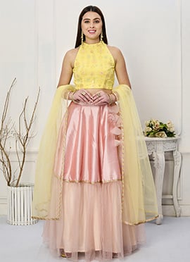 Yellow Embroidered Lehenga Set