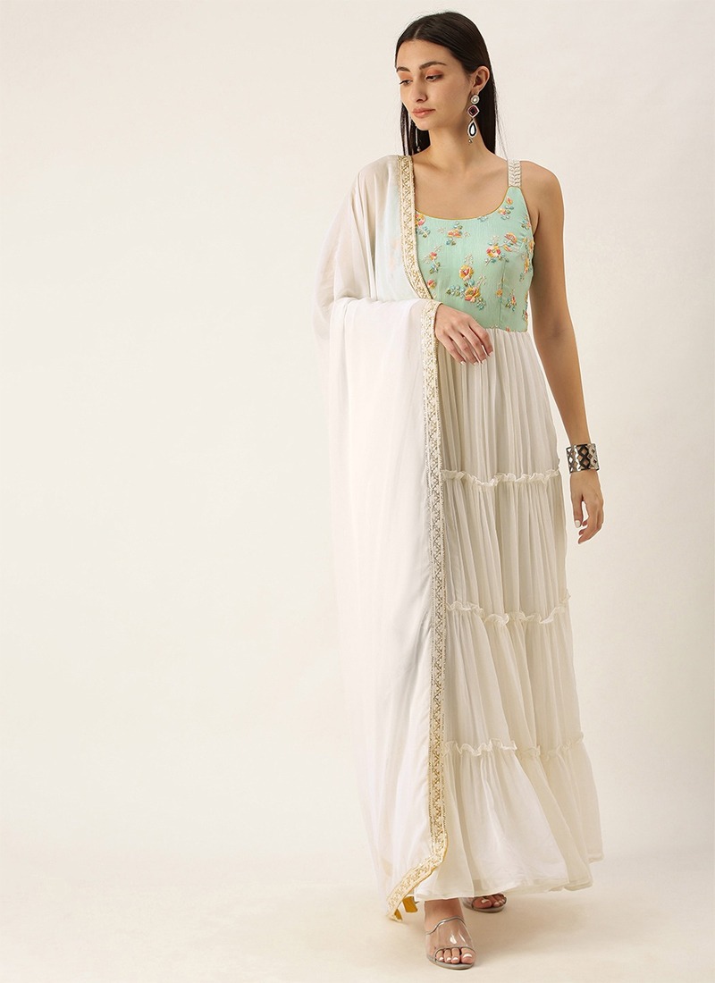 Yellow Georgette Anarkali Salwar Suit main image 0