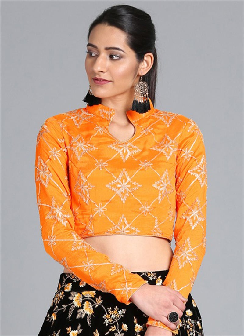 Yellow Gota Chinnon Blouse Festive Wear