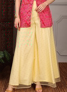 Yellow Hot Fix Palazzo Pant