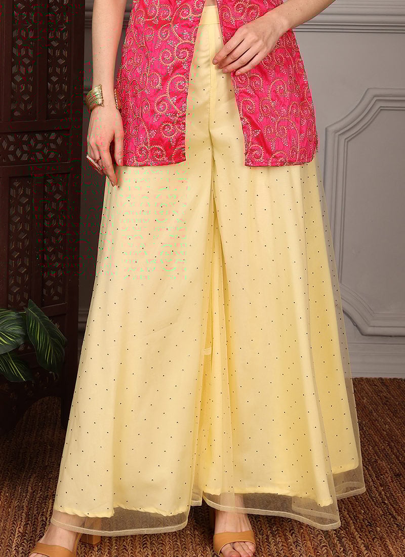 Yellow Hot Fix Palazzo Pant