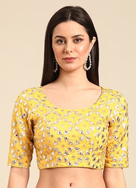 Yellow Mirror Embroidered Blouse