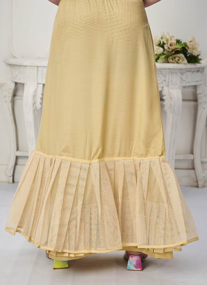 Yellow Bandhani Organza Lehenga Set main image 0