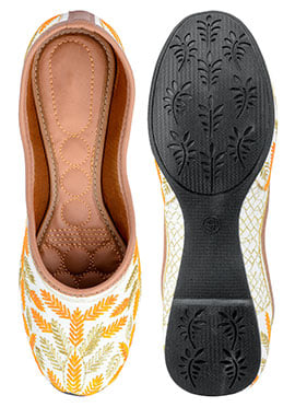 Yellow Zari Work Juti