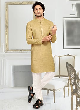 Antique Art Silk Soild Stitched Kurta Pyjama