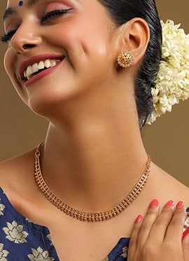 Antique Gold Finish Layered Necklace