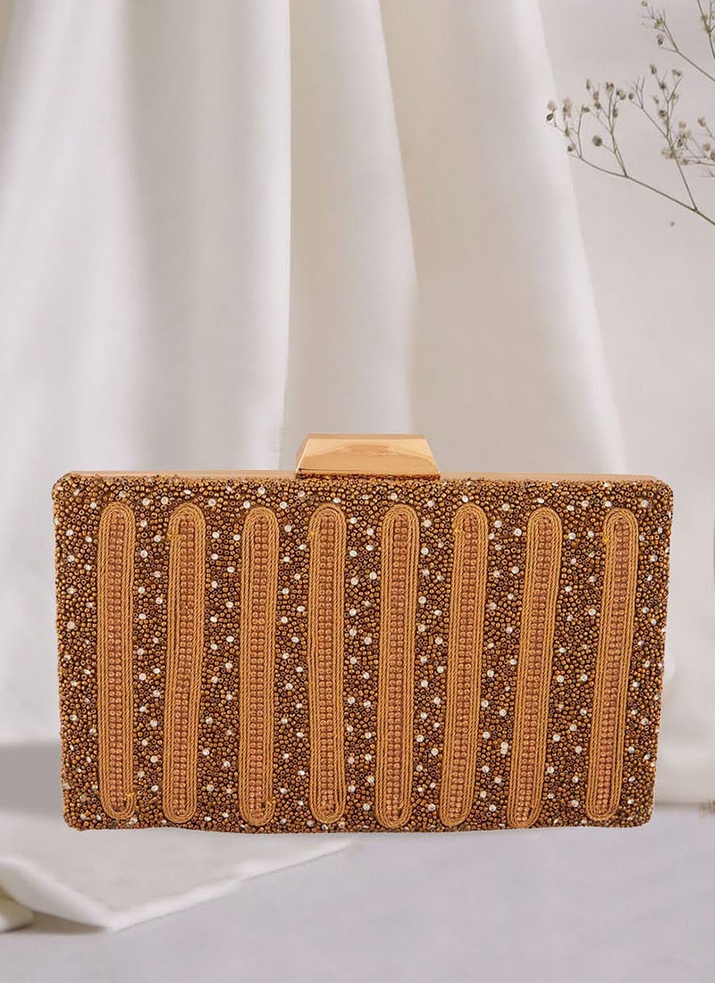 Antique Silk Beads Stone work Party Clutch After Six Wear