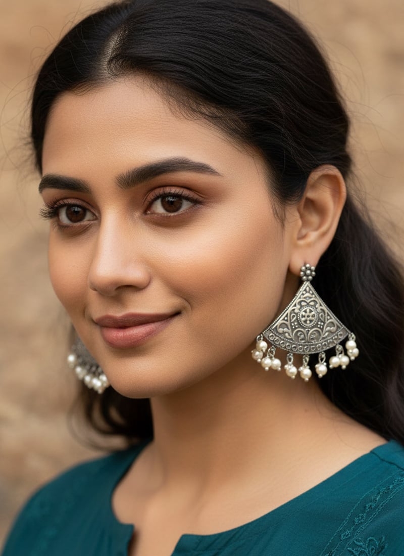 Antique Silver Oxidised Drop After Six Wear