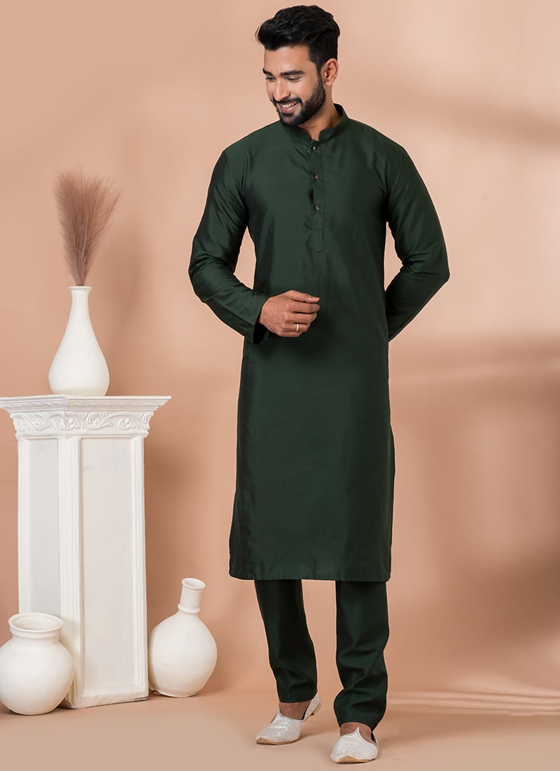 Appealing Green Viscose Kurta Pyjama Festive Wear