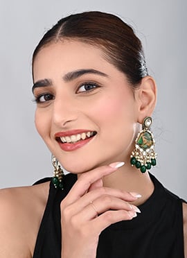 Aqua Green Traditional Dangler Earrings