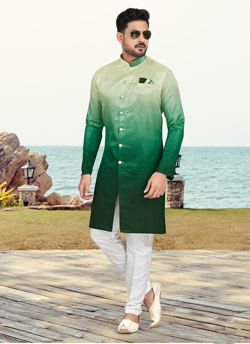 Art Silk Printed Pakistani Style Indowestern Sherwani  Party Wear