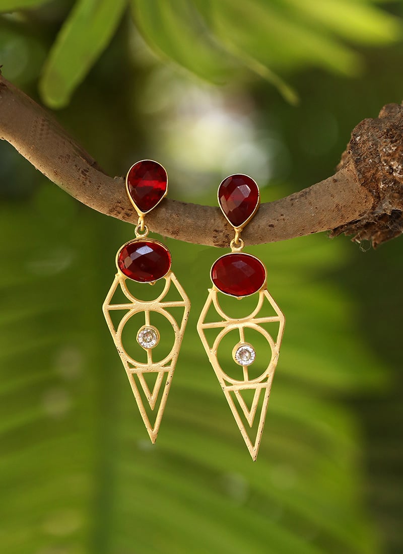 Artistic Gold Plated Alloy Danglers Party Wear