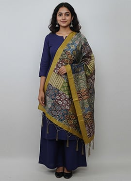 Artistic Multicolored Silk Digital Print Dupatta