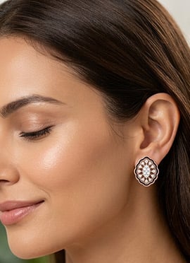 Attractive Rose Gold 925 Sterling Silver Moissanite Jewelry Stud Earrings