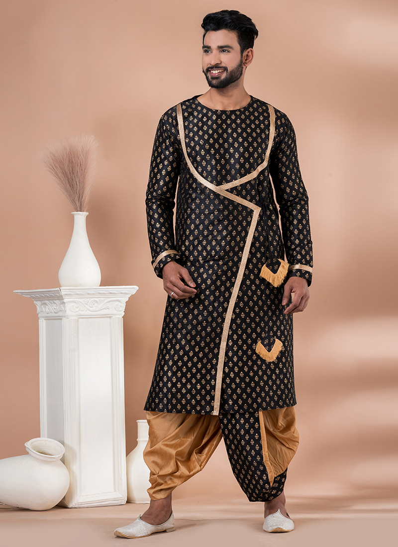 Shop Banarasi Dhupion Dhoti Style Kurta Pyjama Party