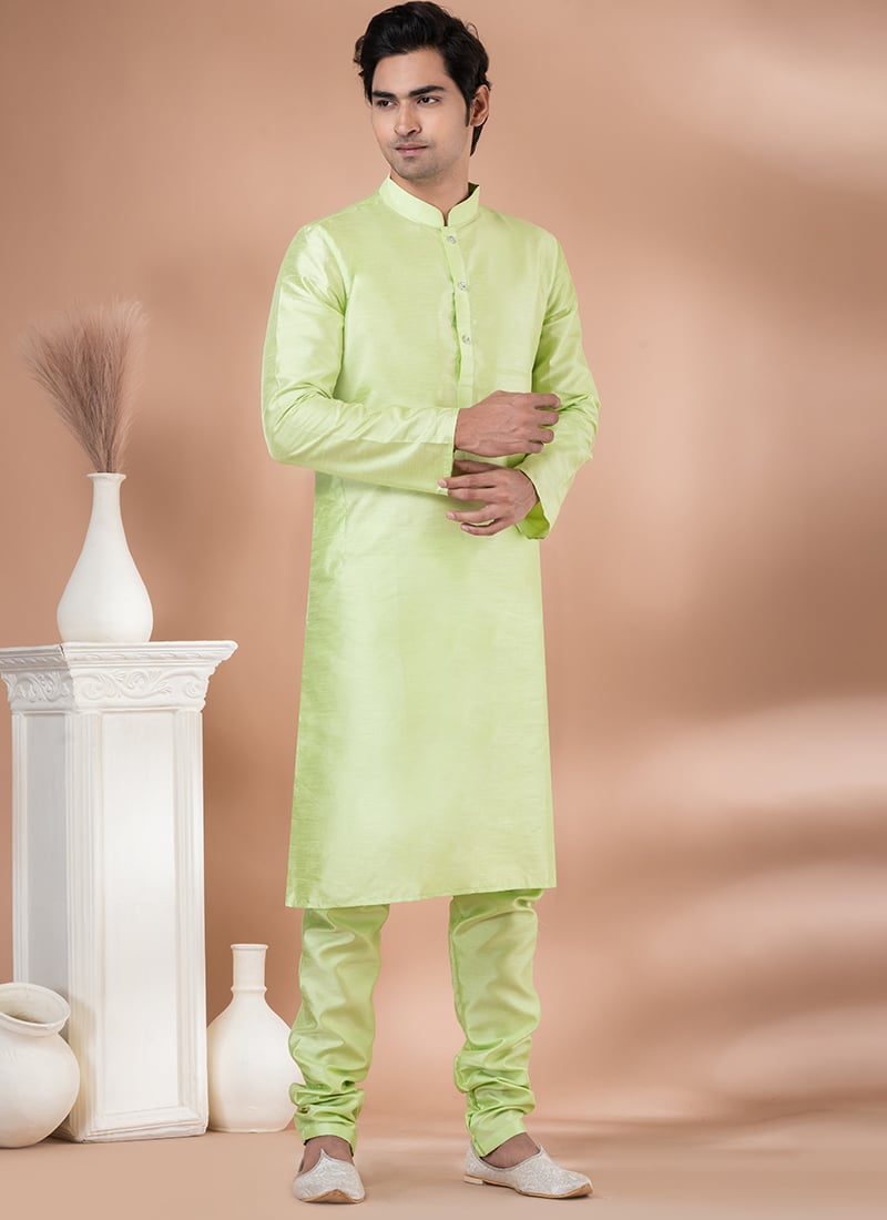 Banarasi Dupion Mint Green Kurta Pyjama Party Wear